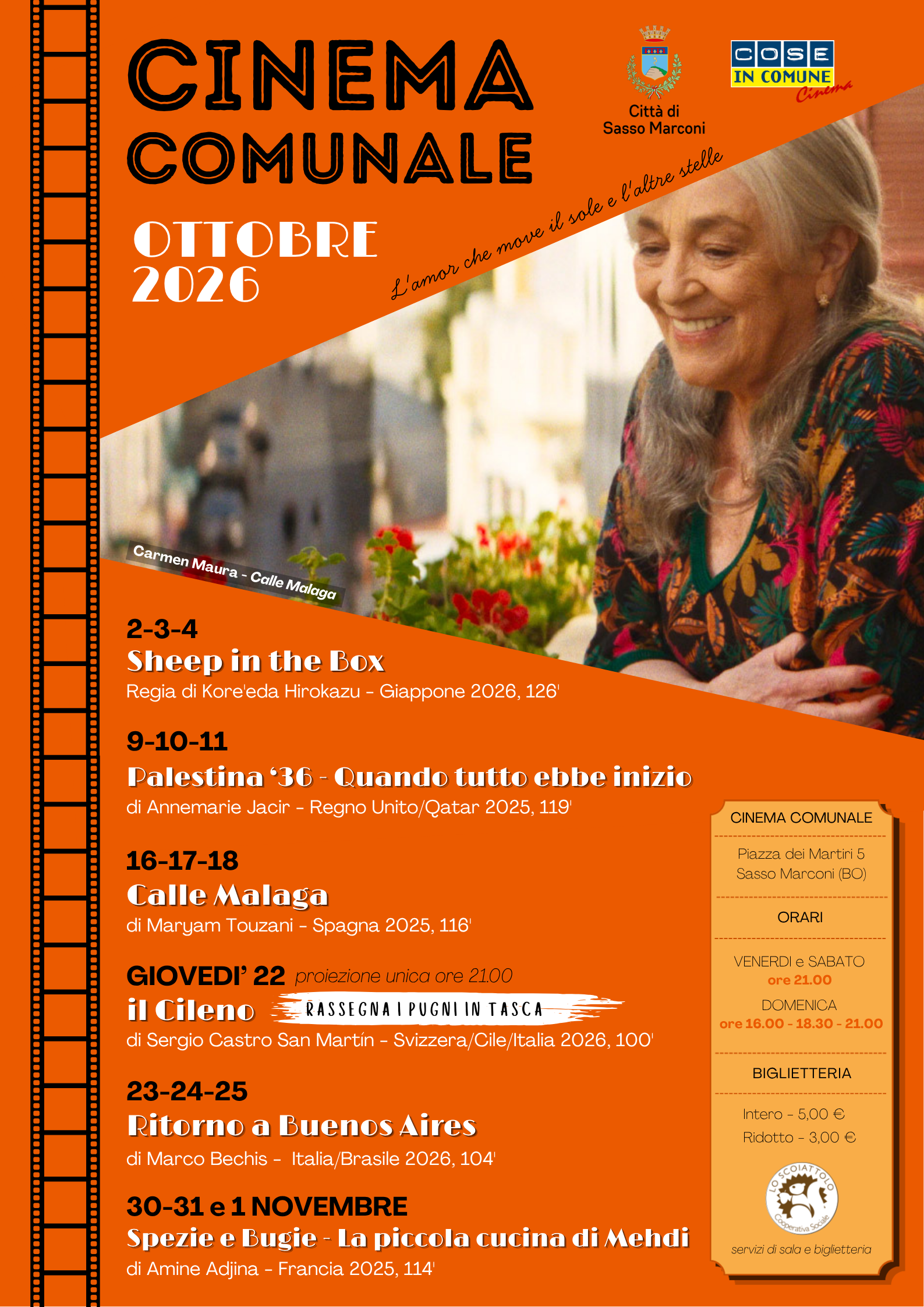 cinema sasso ottobre 2026 