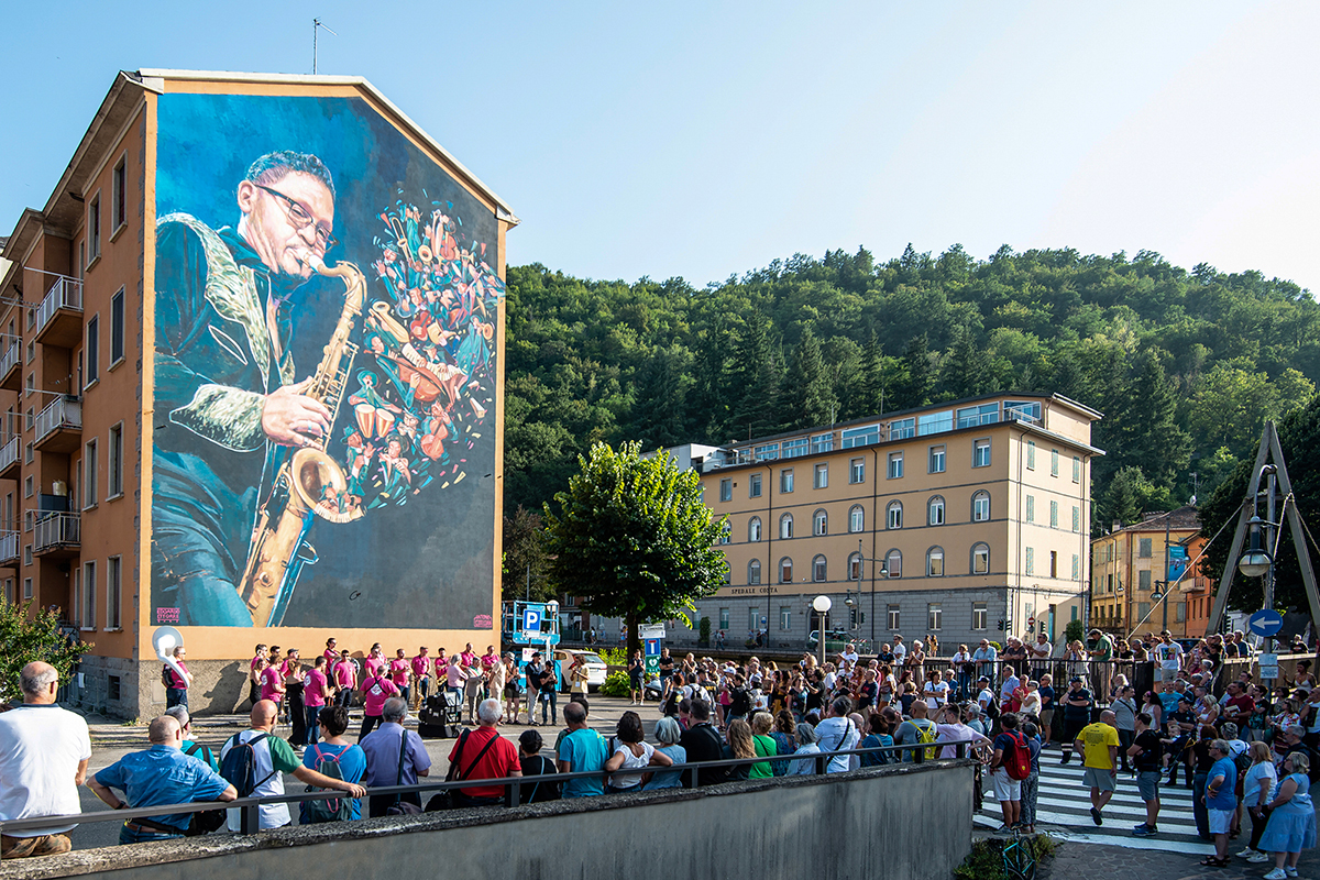 Street Art Edoardo Ettorre e Antonio Cotecchia - Sax Gordon © Porretta SOUL Festival 